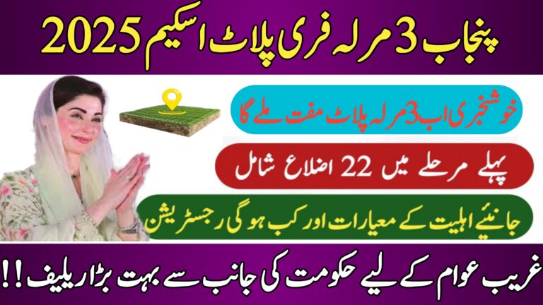 CM PUNJAB Free 3 Marla Plot Scheme July 2025 Update, 8171webportal.ehsasapnaghar.com