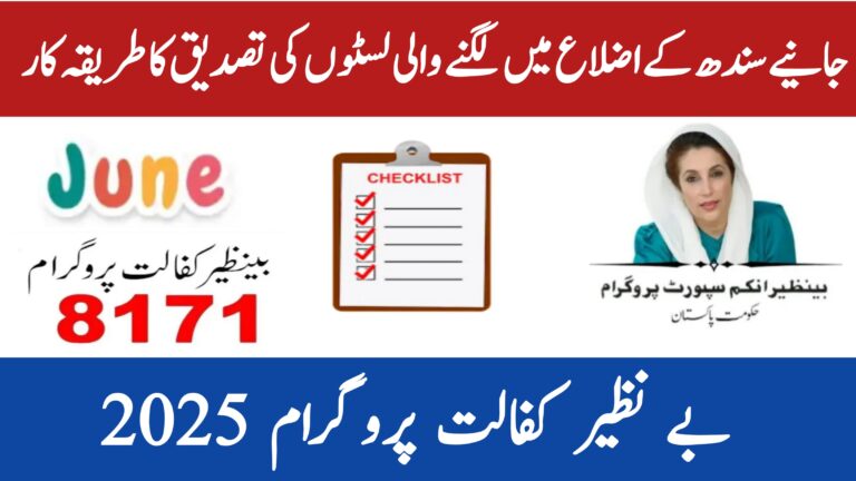 BISP Kafaalat Program 2025 || New Payment List Announced for Sindh Districts, 8171webportal,ehsasapnaghar.com