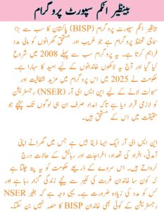 BISP August 2025 Update || Register Through NSER to Receive Payments, 8171webportal.ehsasapnaghar.com